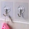 Gancho adhesivo de puerta transparente gancho de cocina sin clavos sin rastro gancho adhesivo para colgar ropa gancho de plástico para parte trasera de puerta de cocina y baño