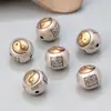 Plata de ley S925 Fuzi Tai Chi cuenta espaciadora cuenta redonda accesorios retro hacer viejo tinta negra DIY material de cuentas hecho a mano