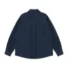 Ropa Vintage 2025 Otoño Nuevo Retro Japonés Bolsillo de Parche Holgado Moderno Mezclilla Lavada Ropa de Trabajo Camisa de Manga Larga