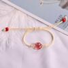 Pulsera de Flor Real de Niña de Planta de Vidrio Pulsera de Gipsófila de Flor Seca Joyería Simple Hecha a Mano con Encaje para Estudiante