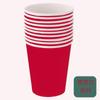 Vaso de papel desechable de color rojo puro al por mayor para niños de preescolar, creación manual con anillos de educación temprana, mixto opcional, vaso grueso