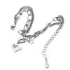 Pulsera Europea y Americana Transfronteriza Nueva de Doble Capa con Cadena en Forma de O de Pines con Corazón de Diamante 18K Personalizada Versátil Venta al por Mayor Venta Caliente