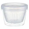 Caja Redonda para Cebolleta Fresca, Caja de Almacenamiento de Doble Capa con Drenaje para Refrigerador con Tapa, Caja Sellada para Ajo, Jengibre y Frutas Secas de Cocina