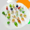 Colección de colgantes de aleación con diseño de fruta de dibujos animados pintados a mano, materiales DIY hechos a mano para pulseras, pendientes y accesorios