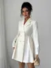 Vestido Curto Elegante Europeu e Americano Transfronteiriço com Botões e Manga Longa Roupas Femininas Primavera-Inverno 2026 Site Independente da Amazon
