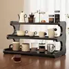 Estante para tazas de agua y tazas de té, organizador de juego de té, estante de almacenamiento de escritorio, estante para tazas, estante de almacenamiento multicapa para encimera