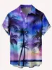 Camisas de Hombre de Venta Caliente Transfronterizas Nuevas Camisas de Playa Hawaianas de Manga Corta con Cuello Estampado Digital 3D