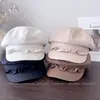 Gorra Plisada de Encaje Octagonal Vintage para Mujer, Nuevo Estilo Primavera, Versátil Estilo Británico, Elegante Gorra de Boina Protectora del Sol