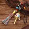 Estilo étnico chino aleación seis caracteres llavero colgante, colgador de bolsa, accesorio de metal, colgante de barril giratorio, decoración multicolor