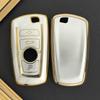 Adecuado para llavero de coche BMW Serie 5 Serie 3 Serie 1 320gt viejo 530 520 nuevo funda para llave color oro arena movediza