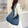 Bolsa de Mezclilla Casual para Mujer, Bolso de Hombro de Gran Capacidad, Bolso Casual para Estudiante Universitario, Bolso Cruzado, Bolsa Grande