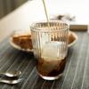 Estilo ins copo de vidro listrado vertical 300ml copo de leite copo de suco copo de água doméstico copo de café da manhã atacado de fábrica