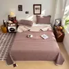 Juego sencillo de tres piezas para cama antideslizante, reversible con un lado de algodón puro y el otro de forro polar, adecuado para todas las estaciones, se usa como sábana, cubrecolchón o manta de ocio
