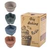 Molde Redondo Pequeño para Pastel de Silicona de Grado Alimenticio Cuadrado Forma de Corazón Taza para Muffins Caja de Comida Complementaria para Niños Suministros para Fiestas de Cumpleaños