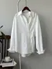 Camisa Diagonal com Botões e Fenda Lateral Irregular Beishan Tongshu para Mulheres, Novo Top Simples de Manga Longa Estilo Coreano Outono 82136