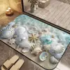 Alfombrilla de suelo absorbente de secado rápido para baño con diseño de concha marina estereoscópica 3D, alfombrilla antideslizante de tierra de diatomeas, felpudo para puerta de entrada