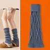 Calcetines acolchados para mujer, estilo otoño e invierno, tejidos, cálidos, protectores de pierna, hasta la pantorrilla, versátiles, venta al por mayor desde Zhuji