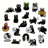 Broche de Aleación Serie Gato Negro Creativo de Dibujos Animados Estilo Japonés Insignia Metálica Linda Personalizada con Forma de Gato