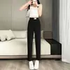 Pantalones Casuales de Seda de Hielo Verano 2024 Nueva Llegada Holgados Combinan con Todo Pantalones Deportivos Cintura Alta Caída Cortos Tipo Rábano Rectos
