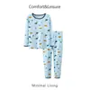 Roupas e Calças de Outono para Meninos Algodão Lycra Dinossauro Conjunto de Roupa Íntima Infantil Primavera e Outono Pijama Fino para Meninos Roupa de Casa para Bebê