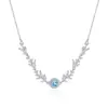 Collar de Cristal Crudo Flor de Glicina Moda Femenina Nicho Set de Joyería de Plata de Ley S925 Regalo del Día de San Valentín Chino para Mejores Amigas