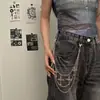 Corrente de calça cruzada punk de alta qualidade, pingente de cruz estilo americano cleanfit, acessório de corrente de calça de metal, subcultura