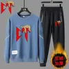 Traje Deportivo Casual de Primavera y Otoño para Hombre Estilo Europeo y Americano Estampado de Letras Juvenil Sudadera de Cuello Redondo y Pantalones Conjunto de Dos Piezas Listo para la Venta