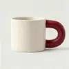 Tazas de cerámica de alta calidad, con asas grandes y forma robusta, personalizables con logotipos en colores macarrón, perfectas como recuerdos; Muestras de color disponibles para pedidos personalizados