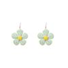 Pendientes de estilo coreano de moda hechos a mano con rafia tejida, flores exageradas, ganchos para la oreja, personalidad, color dulce a juego, corona de nicho