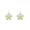 Pendientes de estilo coreano de moda hechos a mano con rafia tejida, flores exageradas, ganchos para la oreja, personalidad, color dulce a juego, corona de nicho