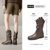 Botas Martin Negras Augusden para Mujer 2026 Nuevo Estilo de Invierno Botas Vaqueras Maillard Estilo Occidental Botines Botas de Montar
