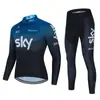 Sky Lotto Tour de Francia Maillot de Ciclismo Culotte Largo de Tirantes Secado Rápido Transpirable que Absorbe el Sudor Traje de Carrera Traje de Descenso