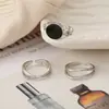 Anillo de Apertura Geométrica de Moda Transfronteriza Estilo Frío Set de Tres Piezas Anillo Elegante de Celebridad de Internet Anillo para Dedo de Comida Dongdaemun