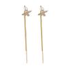 Pendientes Exquisitos de Borla Larga de Diamantes Completos Aguja de Plata 925 para Mujer Ins Trendy Nicho de Lujo Ligero Pendientes Calientes de Celebridad de Internet de Gama Alta