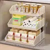 Estante de Almacenamiento para Encimera de Cocina Sala de Estar Almacenamiento de Snacks Cesta de Frutas y Verduras de Múltiples Niveles Gran Capacidad Soporte para Tazones de Condimentos Platos