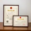Marco de madera para licencia de negocio, tamaño A4 para original y copia, marco de fotos A3, para montar en la pared, cubierta protectora para certificado de permiso de alimentos