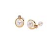 Suministro Directo de Fábrica Pendientes Simples de Perla de Agua Dulce para Mujer Estilo Fresco Moda Pendientes con Pin de Plata S925