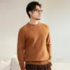 Suéter 100% Cachemir Puro Otoño Invierno Nuevo para Hombre Cuello Redondo Casual Tejido de Punto Holgado Jersey Suéter Cálido