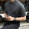 Popular Transfronterizo Talla Europea Talla Grande Camisa Polo Cuello de Solapa Manga Corta Tejido de Punto Para Hombre Seda de Hielo Verano Camiseta de Negocios Fábrica Venta al por Mayor