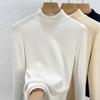 Camiseta Básica de Tencel con Cuello Medio Alto para Mujer, Otoño e Invierno, Forrada de Polar, Engrosada, Tejido Cepillado, Capa Interior, Nuevo Top de Polar de Doble Cara Invierno 2026