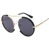 Gafas de Sol Retro de Moda Europeas y Americanas para Mujer Doble Puente Montura Grande Estilo Aviador Gafas de Sol Modernas para Hombre Lentes Planas 9166