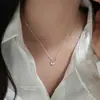 Collar de Pepitas de Plata Estilo Chino S999 Plata Pura Moda de Nicho Versátil Minimalista Cadena de Clavícula de Plata Pura