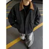 Otoño 2026 Nuevo Chaqueta Abrigo de Cuero PU Tie-dye Bloque de Color Retro para Hombre Marca de Tendencia Superior para Hombre