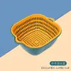 Cesta de Frutas para el Hogar, Lavabo para Lavar Verduras, Juego Multifuncional de Plástico de Seis Piezas de Doble Capa Espesa, Cesta Escurridora de Cocina