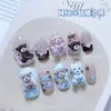 Accesorios de arte para uñas de oso de dibujos animados, oso de cabeza grande tridimensional suave y lindo, oso marrón de otoño e invierno, oso rosa femenino, decoraciones suaves esculpidas para arte de uñas