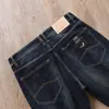 Estación europea de alta gama jeans blancos para hombre otoño e invierno gruesos clásicos casuales elásticos holgados rectos pantalones lavados
