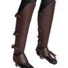 Retro medieval multicapa cuero remache protector de pierna tobillera cubre zapatos armadura utilería para actuación de película cosplay