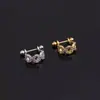 Clip de oreja tipo U de 0.8x8 mm para mujer, joya para oreja con perforación europea y americana, clavo de oreja de acero inoxidable, moda con circonita incrustada