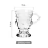Taza de Vidrio Estilo Europeo Vintage Taza de Agua Taza de Té Regalo Acompañante para el Hogar Taza de Té Color Cigarrillo Copa de Vino con Asa Taza de Café