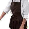 Avental Estilo Ins Japonês 5108cm, Vestido Avental de Algodão e Linho Estilo Coreano, Avental para Jardinagem e Trabalhos Artísticos